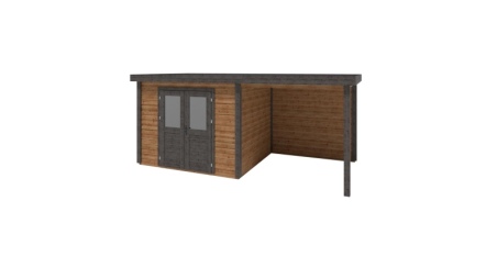 Abri de jardin en bois Aura 5.56x2.59m - 14.4m2 - Ep. 28mm - Traité