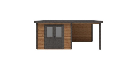 Abri de jardin en bois Aura 5.56x2.59m - 14.4m2 - Ep. 28mm - Traité