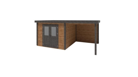 Abri de jardin en bois Aura 5.56x3.09m - 17.18m2 - Ep. 28mm - Traité