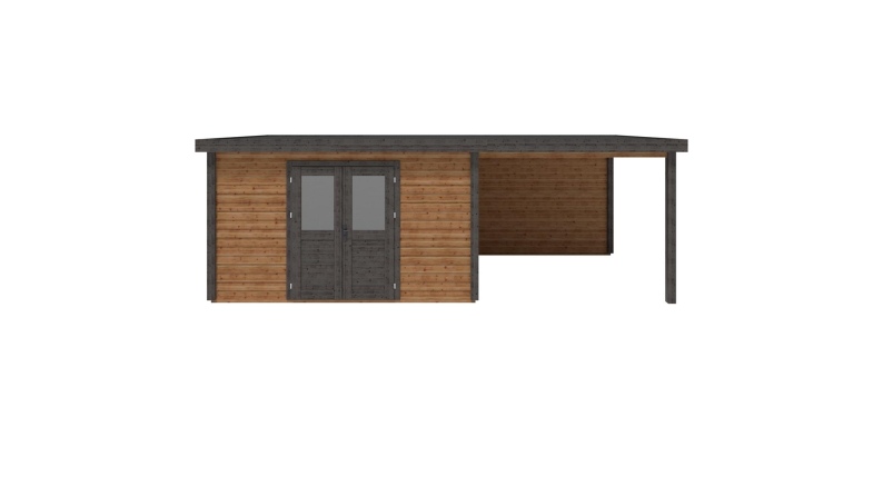 Abri de jardin en bois Freya 6.56x3.09m - 20.27m2 - Ep. 28mm - Traité