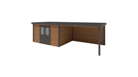 Abri de jardin en bois Freya 7.06x3.09m - 21.81m2 - Ep. 28mm - Traité