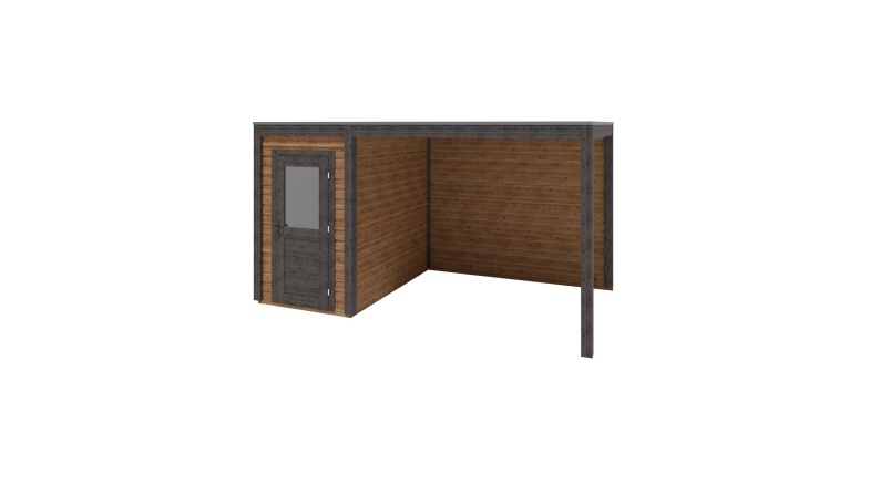 Abri de jardin en bois Veya 4.56x2.59m - 11.81m2 - Ep. 28mm - Traité