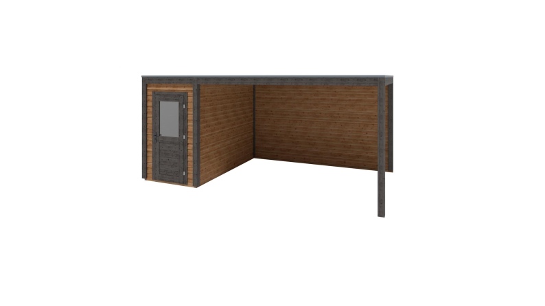 Abri de jardin en bois Veya 5.56x3.09m - 17.18m2 - Ep. 28mm - Traité