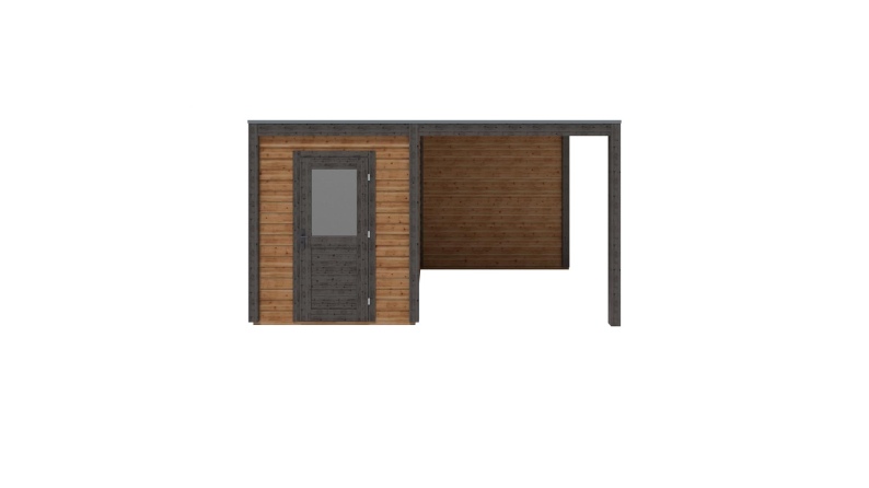 Abri de jardin en bois Luma 4.56x2.59m - 11.81m2 - Ep. 28mm - Traité