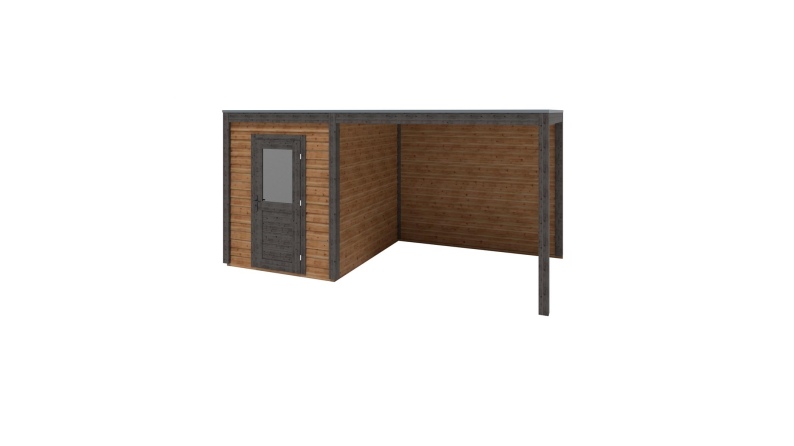 Abri de jardin en bois Luma 5.06x2.59m - 13.11m2 - Ep. 28mm - Traité