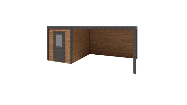 Abri de jardin en bois Luma 6.06x3.09m - 18.73m2 - Ep. 28mm - Traité