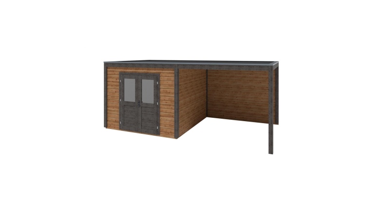 Abri de jardin en bois Sora 6.06x3.09m - 18.73m2 - Ep. 28mm - Traité