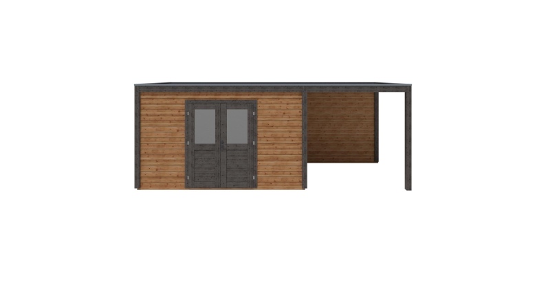 Abri de jardin en bois Nova 6.56x2.59m - 16.99m2 - Ep. 28mm - Traité