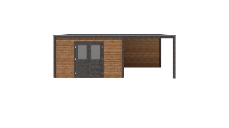 Abri de jardin en bois Nova 7.06x2.59m - 18.29m2 - Ep. 28mm - Traité