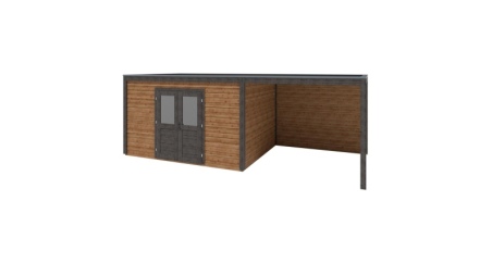 Abri de jardin en bois Nova 7.06x3.09m - 21.82m2 - Ep. 28mm - Traité
