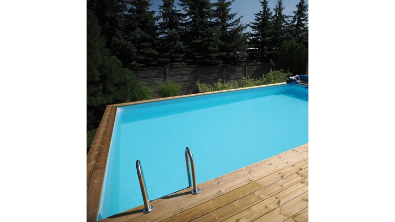 Piscine en bois AQUA 4.65 x 2.85 - H.1.24 m, sable, fixations à visser