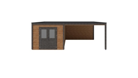 Abri de jardin en bois Sora 3.09x4.09m - 12.64m2 - Ep. 28mm - Traité