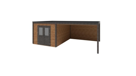 Abri de jardin en bois Sora 3.09x4.09m - 12.64m2 - Ep. 28mm - Traité