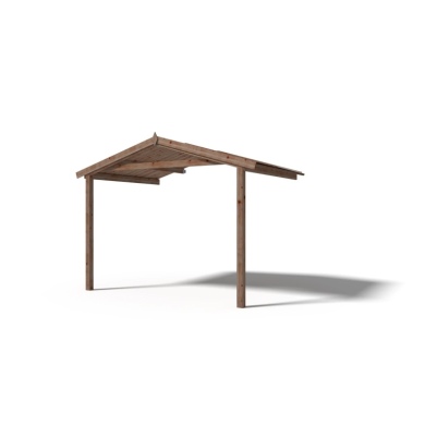 Avant-toit en bois 3x2m pour le chalet de jardin 3m, traité, marron