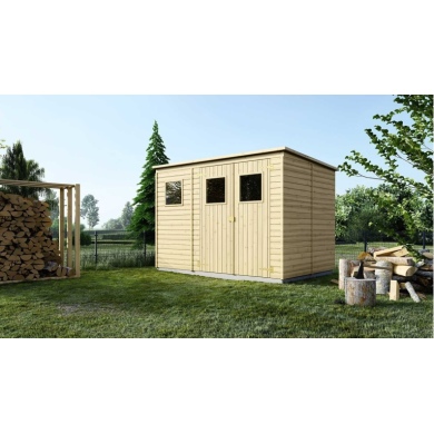 Abri de jardin en bois 4.86 m2 - 2.7x1.8 m - Couleur: naturel