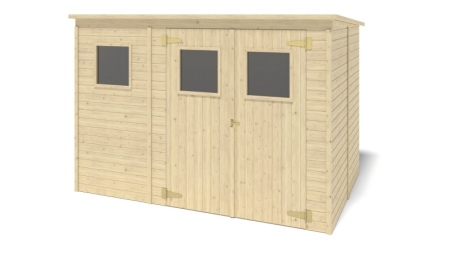 Abri de jardin en bois 4.86 m2 - 2.7x1.8 m - Couleur: naturel