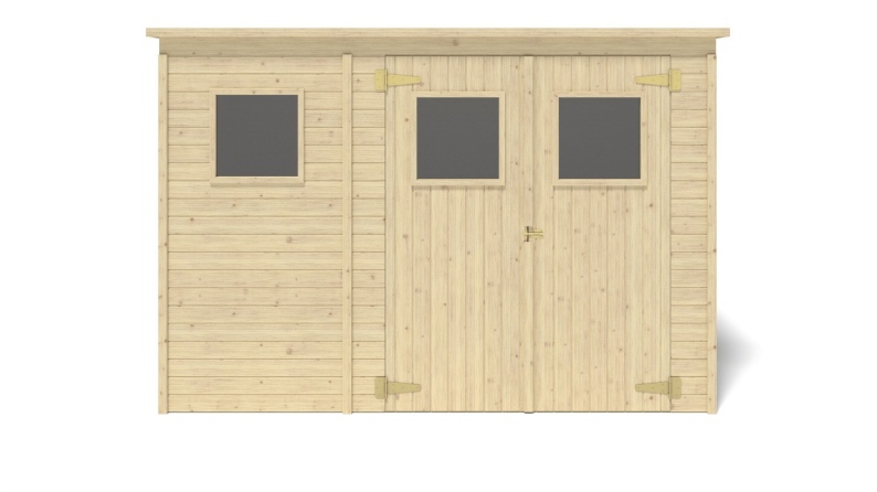 Abri de jardin en bois 4.86 m2 - 2.7x1.8 m - Couleur: naturel