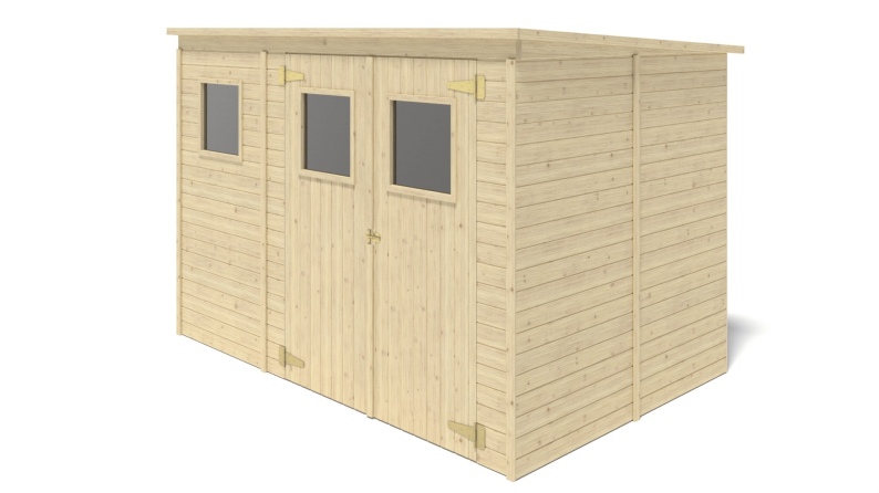 Abri de jardin en bois 4.86 m2 - 2.7x1.8 m - Couleur: naturel