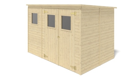 Abri de jardin en bois 4.86 m2 - 2.7x1.8 m - Couleur: naturel