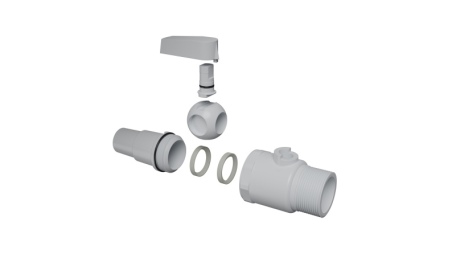 Vanne à bille unidirectionnelle pour piscine Ø38 mm