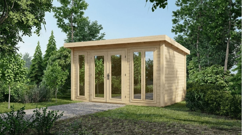 Abri de jardin en bois Kira 4,04x4,09m - 12m2 - Ep. 34mm