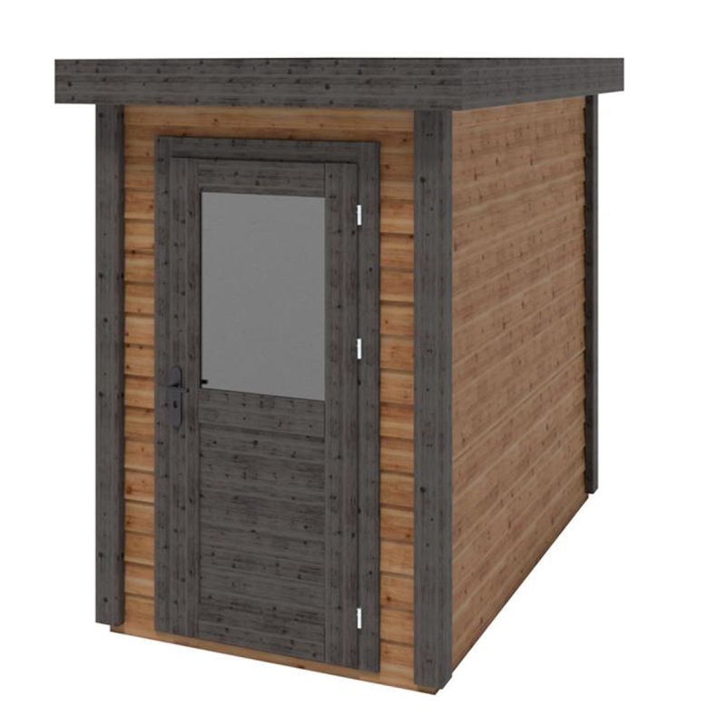 Abri de jardin en bois Mira 1.59x2.59m - 4.11m2 - Ep. 28mm - Traité