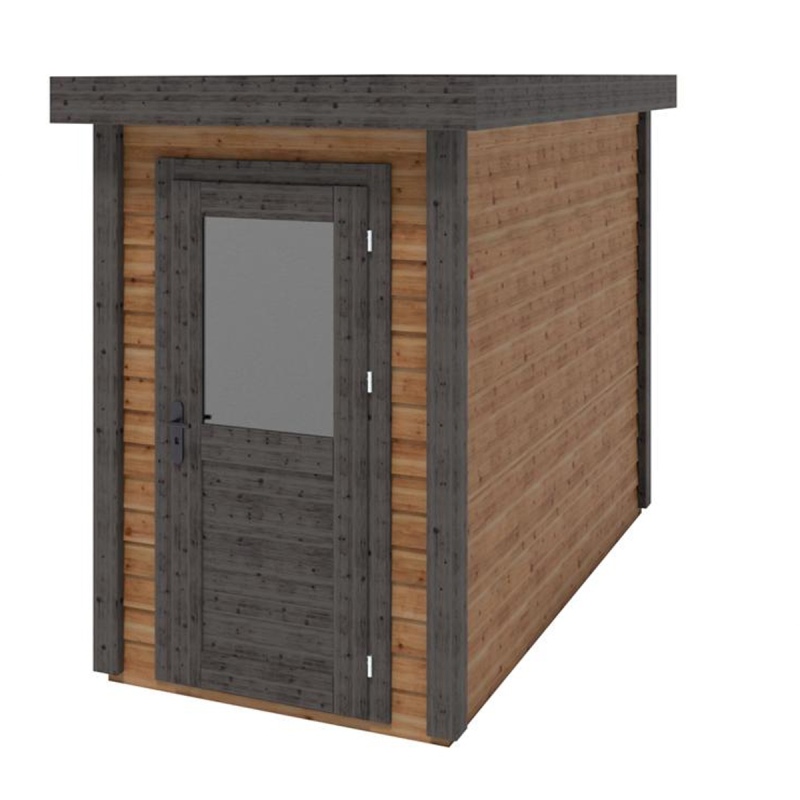 Abri de jardin en bois Mira 1.59x3.09m - 4.91m2 - Ep. 28mm - Traité