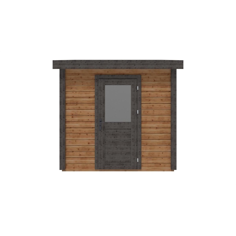 Abri de jardin en bois Rava 2.59x2.59m - 6.71m2 - Ep. 28mm - Traité
