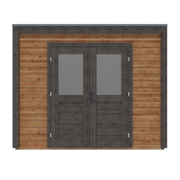Abri de jardin en bois Sora 3.09x3.09m - 9.55m2 - Ep. 28mm - Traité