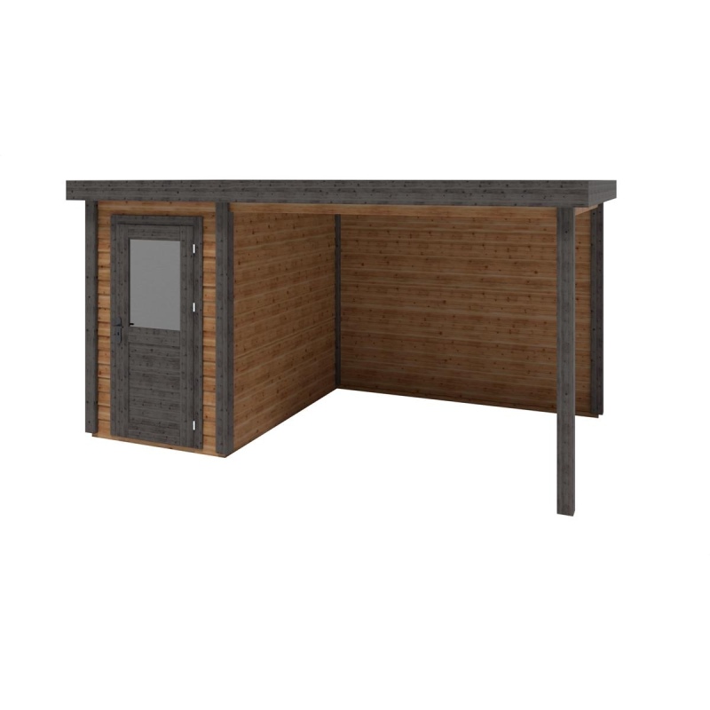 Abri de jardin en bois Mira 4.56x2.59m - 11.81m2 - Ep. 28mm - Traité