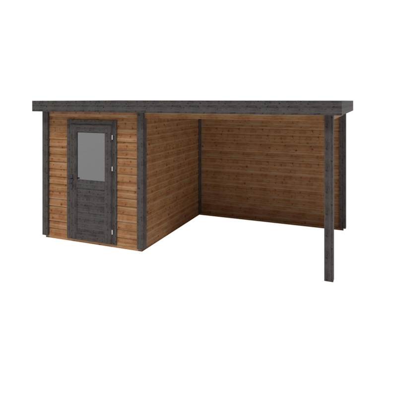 Abri de jardin en bois Vala 5.06x2.59m - 13.1m2 - Ep. 28mm - Traité