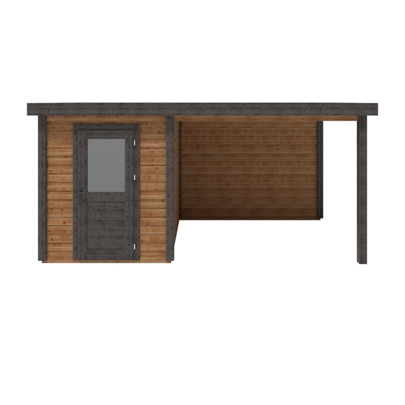 Abri de jardin en bois Vala 5.06x2.59m - 13.1m2 - Ep. 28mm - Traité