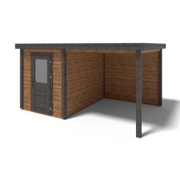 Abri de jardin en bois Vala 4.56x3.09m - 14.09m2 - Ep. 28mm - Traité
