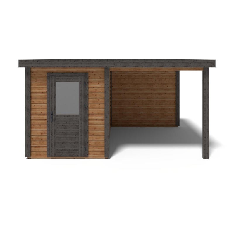 Abri de jardin en bois Vala 4.56x3.09m - 14.09m2 - Ep. 28mm - Traité