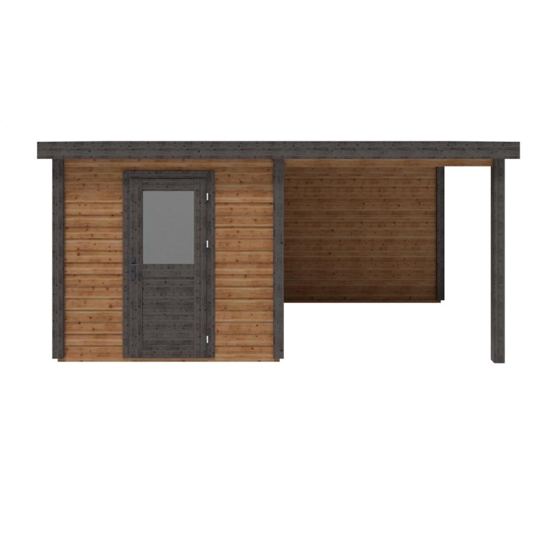 Abri de jardin en bois Rava 5.06x2.59m - 13.1m2 - Ep. 28mm - Traité