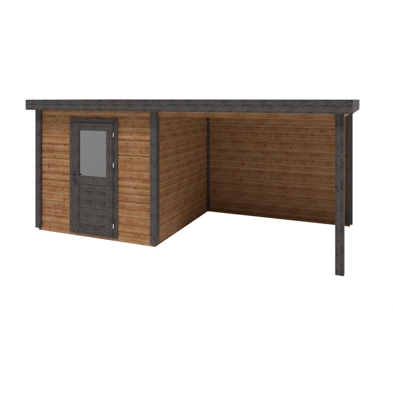 Abri de jardin en bois Rava 5.56x2.59m - 14.4m2 - Ep. 28mm - Traité