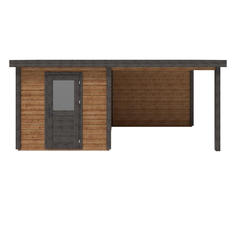 Abri de jardin en bois Rava 5.56x2.59m - 14.4m2 - Ep. 28mm - Traité
