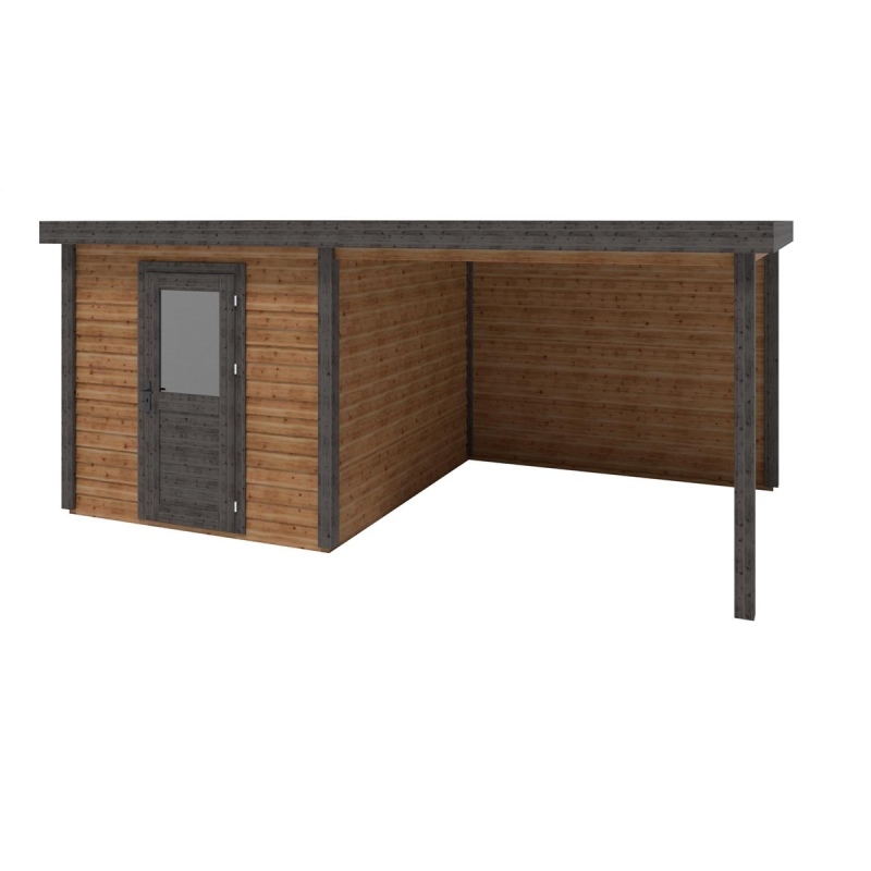 Abri de jardin en bois Rava 5.56x3.09m - 17.18m2 - Ep. 28mm - Traité