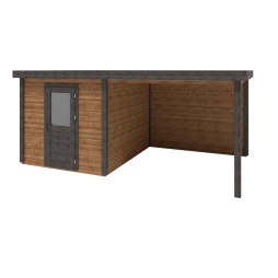 Abri de jardin en bois Rava 5.56x3.09m - 17.18m2 - Ep. 28mm - Traité