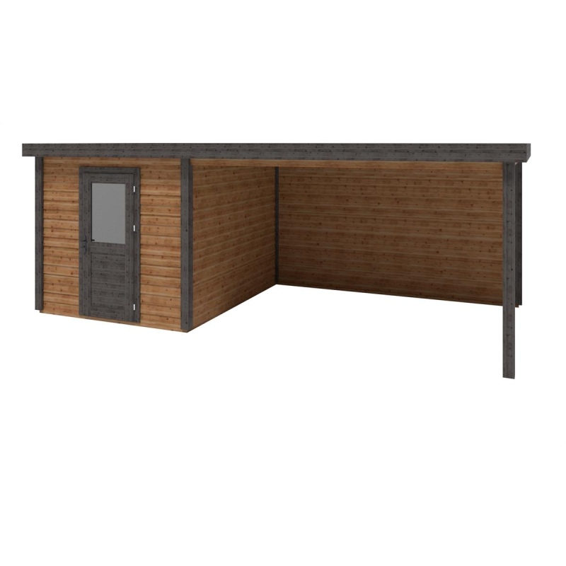 Abri de jardin en bois Rava 6.56x3.09m - 20.27m2 - Ep. 28mm - Traité
