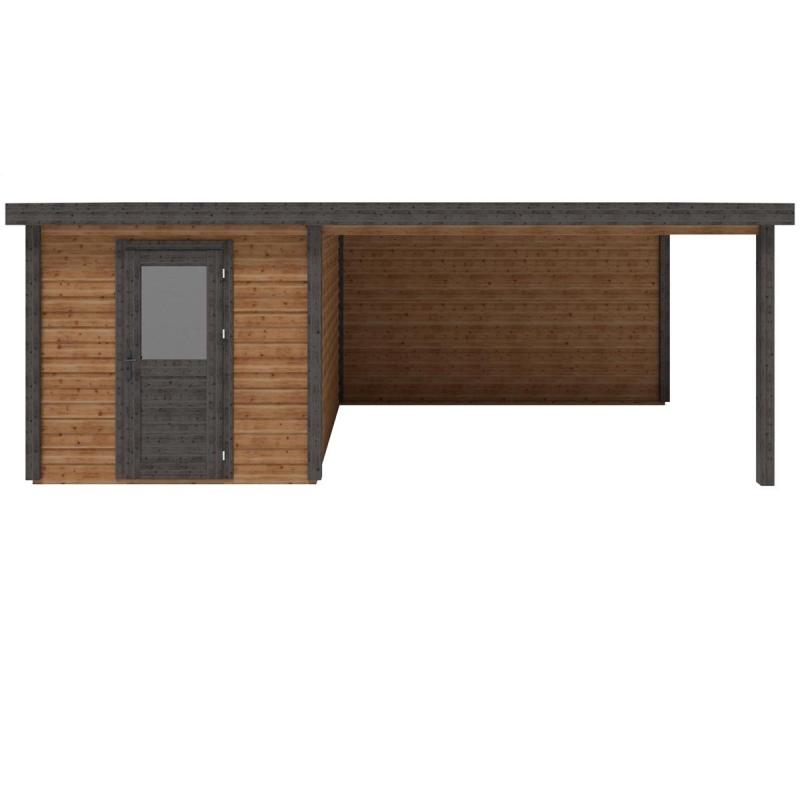 Abri de jardin en bois Rava 6.56x3.09m - 20.27m2 - Ep. 28mm - Traité