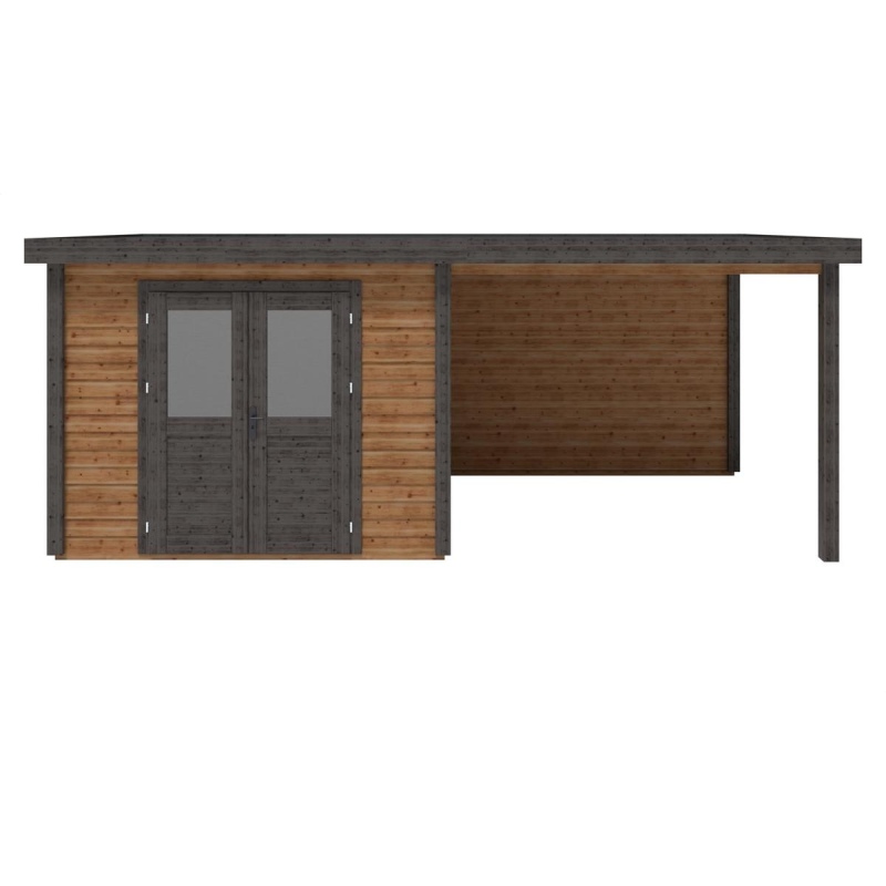 Abri de jardin en bois Aura 6.06x2.59m - 15.69m2 - Ep. 28mm - Traité