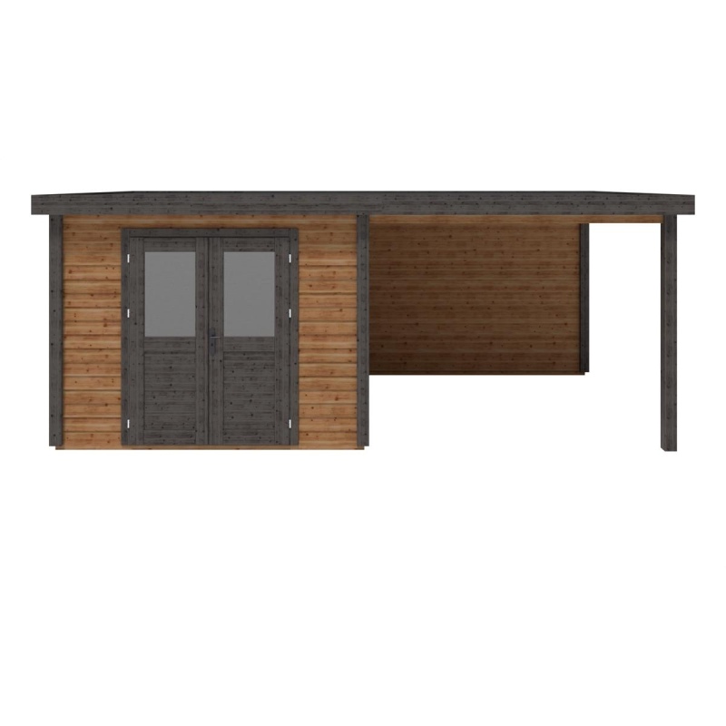 Abri de jardin en bois Aura 6.06x3.09m - 18.72m2 - Ep. 28mm - Traité