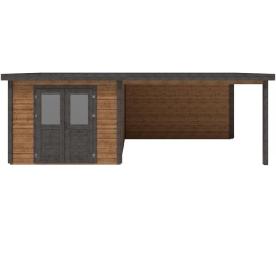 Abri de jardin en bois Aura 7.06x3.09m - 21.81m2 - Ep. 28mm - Traité