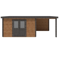 Abri de jardin en bois Freya 7.06x2.59m - 18.28m2 - Ep. 28mm - Traité