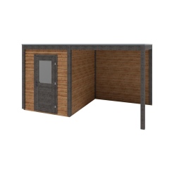 Abri de jardin en bois Luma 4.56x2.59m - 11.81m2 - Ep. 28mm - Traité