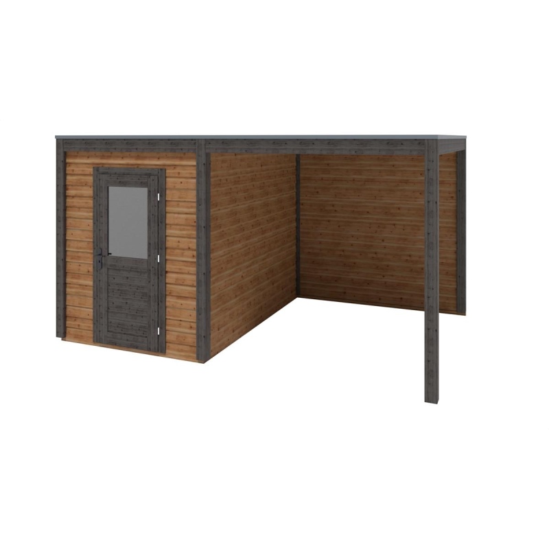 Abri de jardin en bois Luma 4.56x3.09m - 14.09m2 - Ep. 28mm - Traité