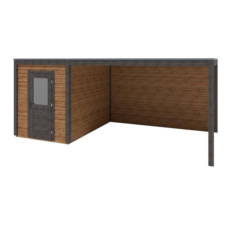 Abri de jardin en bois Luma 6.06x3.09m - 18.73m2 - Ep. 28mm - Traité