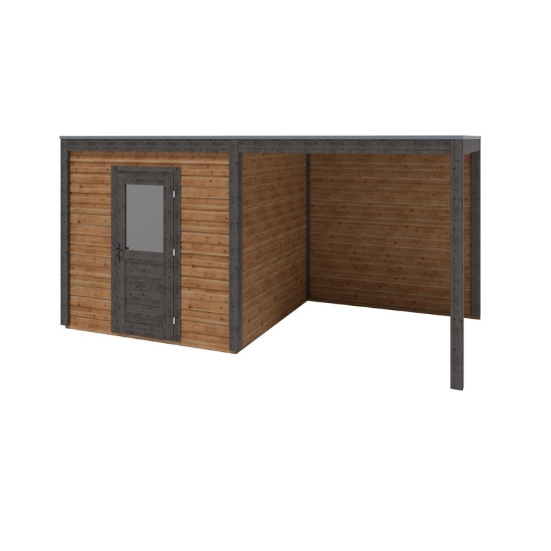 Abri de jardin en bois Nexa 5.06x2.59m - 13.11m2 - Ep. 28mm - Traité