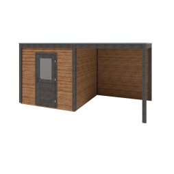 Abri de jardin en bois Nexa 5.06x2.59m - 13.11m2 - Ep. 28mm - Traité